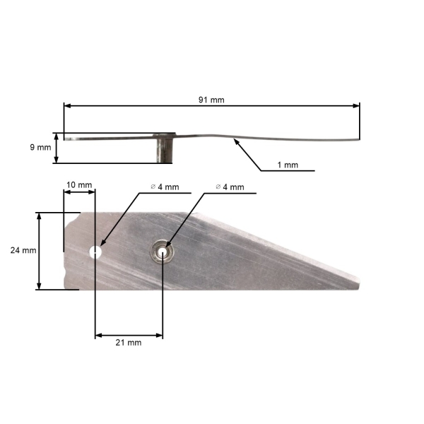 2er-Set Schneidmesser 9,1 cm (3") für Mähroboter AL-KO Alko Robolinho 100 Robolinho 1000 Robolinho 3000 Robolinho 4000 (OEM 440434 122-297)