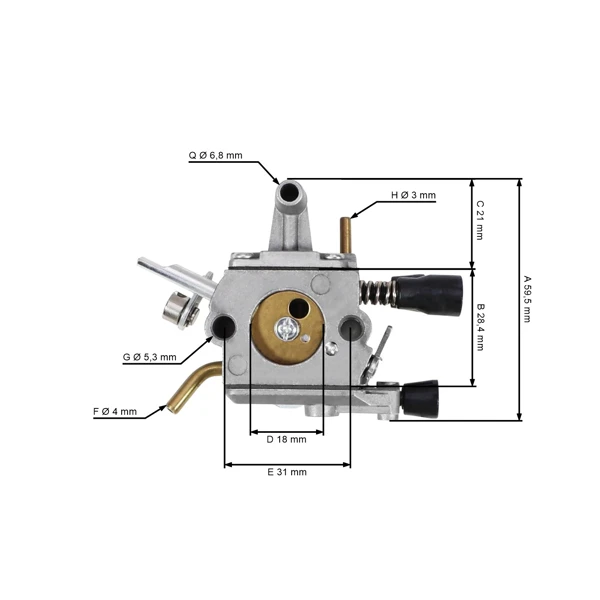Aktionsset Vergaser für Freischneider und Erdbohrer Stihl FS120 BT120 BT121 FS200 FS250 FS300 FS350 (OEM 41341200652 41341410300 41303506200 41341290900 41281290900 41283580800)