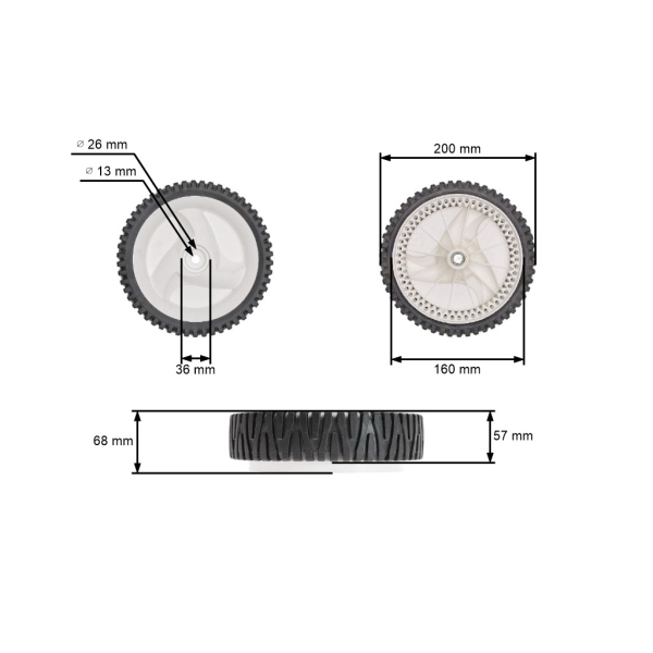 Antriebsrad für Rasenmäher Husqvarna Partner Electrolux Craftsman McCulloch Poulan (OEM 194231x460 532402936 583719401)