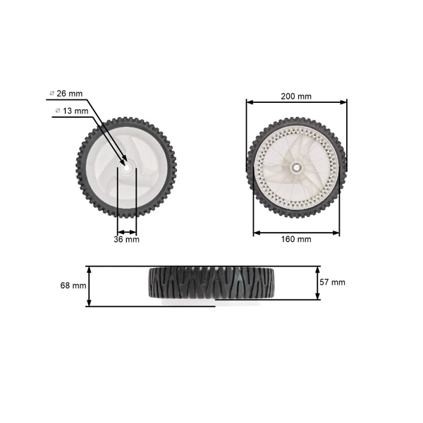 Antriebsrad für Rasenmäher Husqvarna Partner Electrolux Craftsman McCulloch Poulan (OEM 194231x460 532402936 583719401)