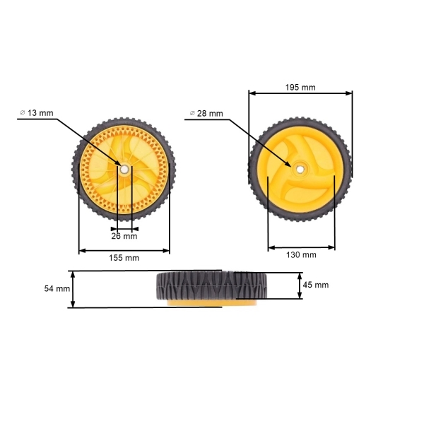 Antriebsrad rad für Rasenmäher Husqvarna Partner Electrolux Craftsman McCulloch (OEM 532402936 583719401 532402567)