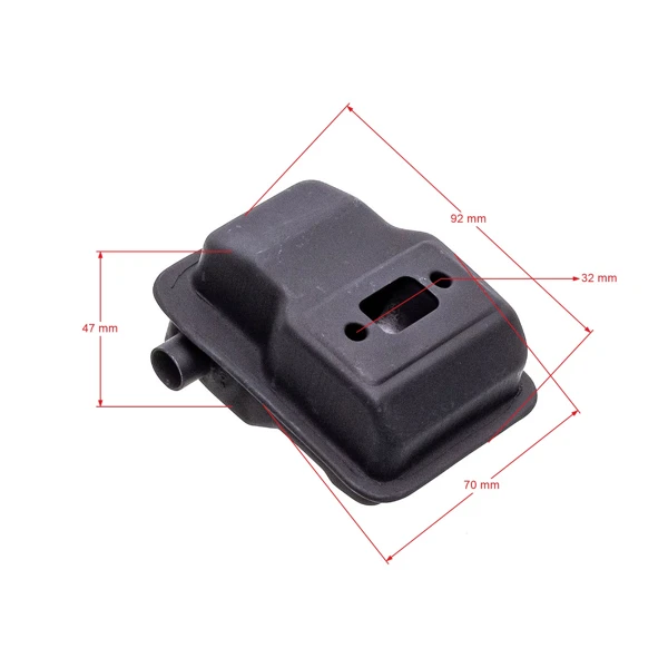 Auspuff für chinesische Motorsensen und Motorsensen aus dem Hobbymark mit einem Hubraum von 32 ccm