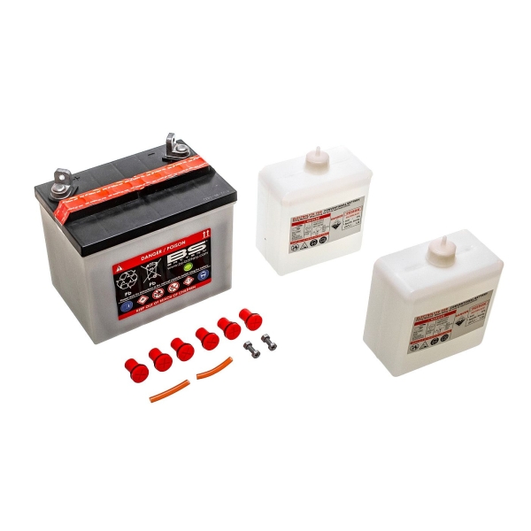 Batterie mit Säure Größe 196 mm x 131 mm x 184 mm 12 V 24 Ah rechts plus
