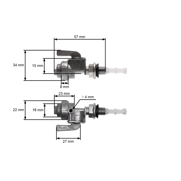 Benzinhahn mit Filtergewinde M10 x 1,25