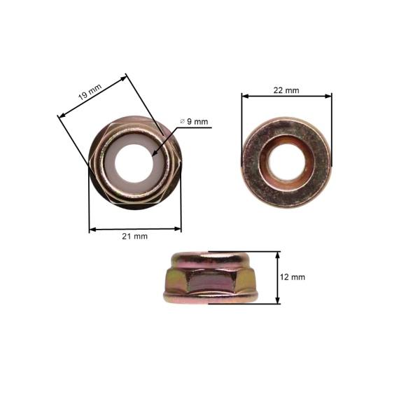 Bundsichermutter für chinesische Motorsensen und Motorsensen aus dem Hobbymarkt ab Gewinde M10 x 1,25