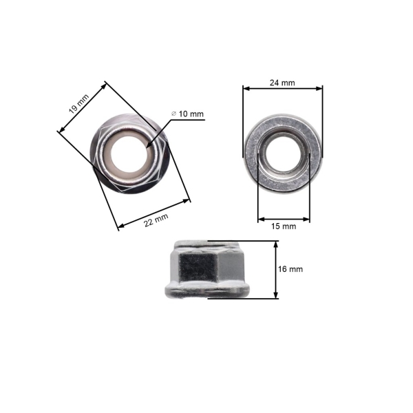 Bundsichermutter für Freischneider Husqvarna 120R 120L 232R 240R 245R 250RX 252RX 265RX Jonsered GR32 GR36 GR41 GR50 M12 x 1.75 (502045501)