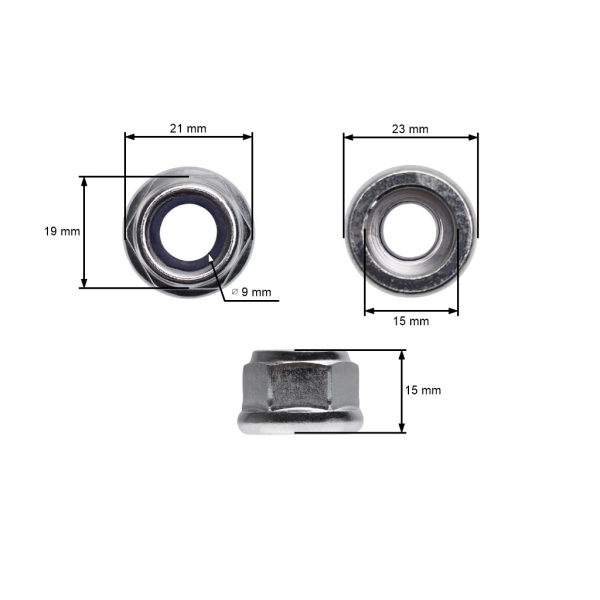 Bundsichermutter für Freischneider Stihl FS160 FS180 FS300 FS350 FS400 FS450 FS480 M12 x 1.5 (OEM 41196427600)