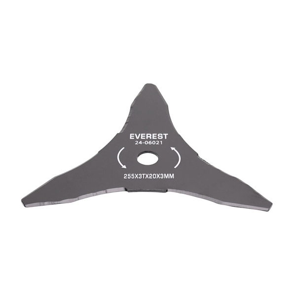 Dickichtmesser 3 Zähne Größe 255 mm x 20,0 mm x 3,0 mm für Freischneider und Motortrimmer