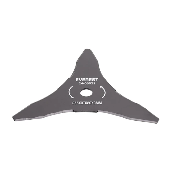 Dickichtmesser 3 Zähne Größe 255 mm x 20,0 mm x 3,0 mm für Freischneider und Motortrimmer