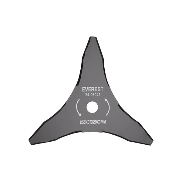 Dickichtmesser 3 Zähne Größe 255 mm x 20,0 mm x 3,0 mm für Freischneider und Motortrimmer