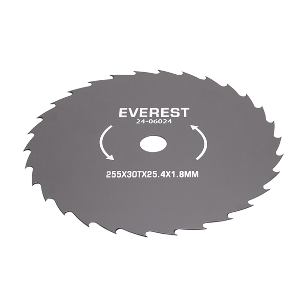 Dickichtmesser Stahl 30 Zähne Größe 255 mm x 25,4 mm x 1,8 mm für Freischneider und Motortrimmer