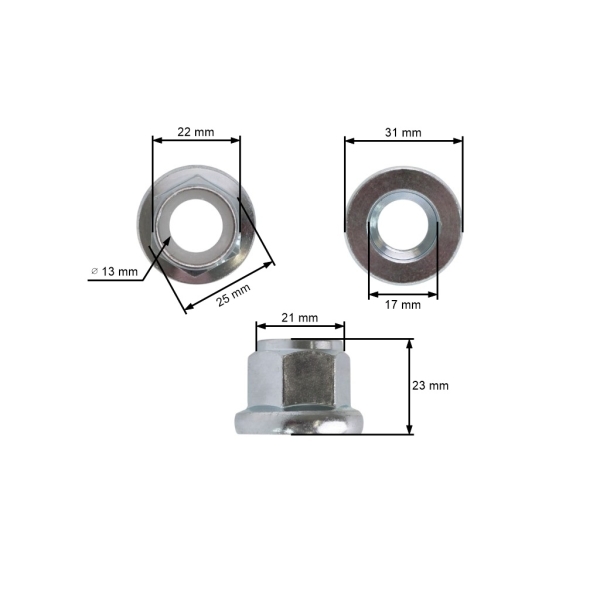 Dornmutter für Gartentraktoren Husqvarna CT135 CT151 CTH135 CTH151 CTH172 CTH191 LT125 LT151YT155 YTH1542 (OEM 532400234)