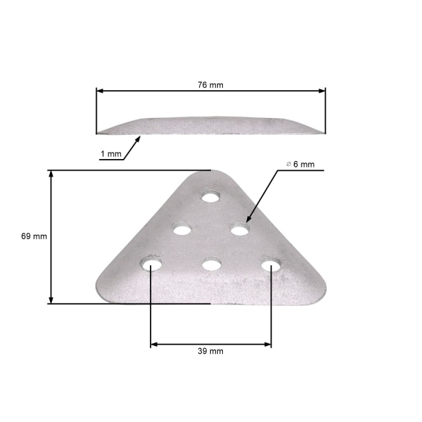 Dreikantmesser 6,9 cm (3") für Rasenmäher Wolf Kynast (OEM 4111 081 WL4111081 WL4111 081)