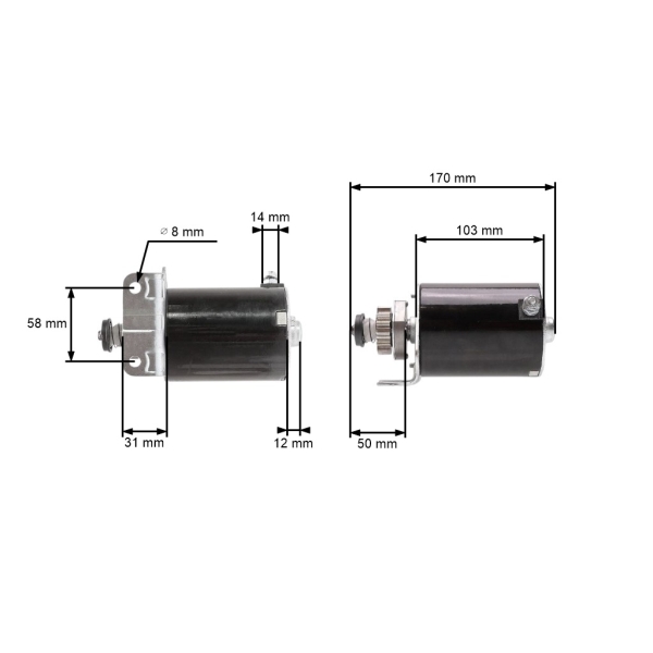 Elektrostarter für Briggs & Stratton Cub Cadet John Deere Sabo Scotts Toro Motoren (OEM 693551 593934)