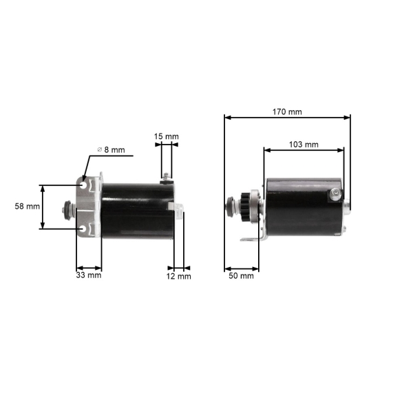 Elektrostarter für Briggs & Stratton Motoren John Deere Cub Cadet 1972-2002 Leistung 7,0 PS - 18,0 PS (OEM 390838 391423 392749 394805 491766 497594)