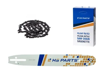 Führungsschiene HS PARTS 14" (35 cm) 3/8" .050" (1,3 mm) + Sägekette 52 Glieder Vierkantzahn für Husqvarna 36 41 136 137 141 236 240 T435 335XPT 333 334 Jonsered 2035 2115 2117 2138 CS2234 CS2236T Solo 614 630 633 636