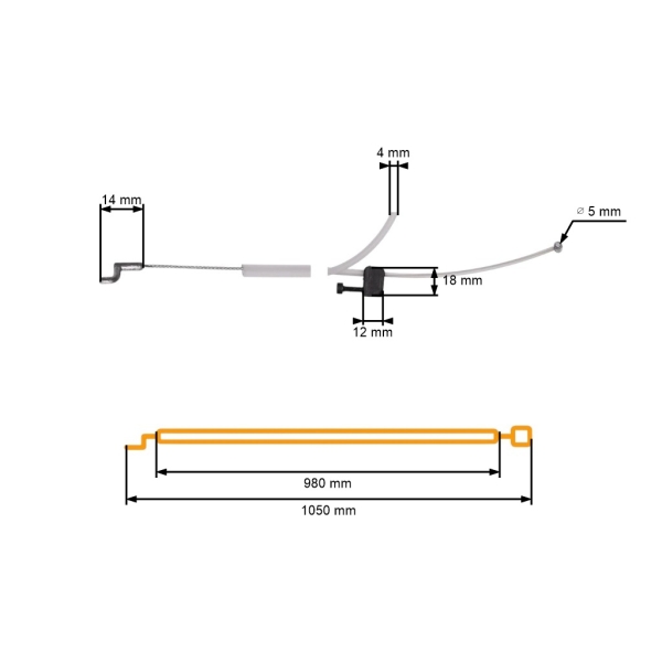 Gaszug für Freischneider Husqvarna 135R 241R 241RJ 333R 335R 335RX 336FR Jonsered BC2235 BC2236 CC2235 GC2236 (OEM 537377801)