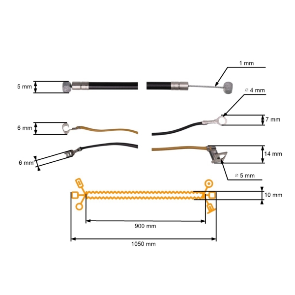 Gaszug für Freischneider Stihl FS240 FS260 (41471801110)