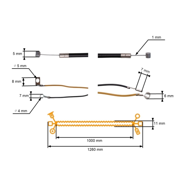 Gaszug für Freischneider Stihl FS360 FS410 FS460 (41471801100)