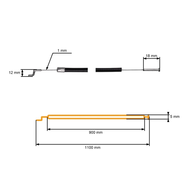 Gaszug für Motor Freischneider Stihl FT250 FS120 FS120R FS200 FS200R FS250 FS250R HT250 (OEM 41281823203)