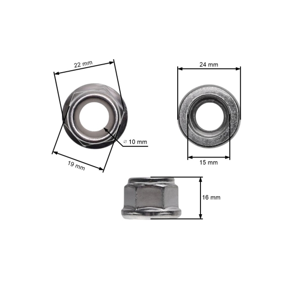 Getriebekopfmutter für Freischneider Husqvarna 120R 120L 232R 240R 245R 250RX 252RX 265RX Jonsered GR32 GR36 GR41 GR50 M12 x 1,75 (502045501)