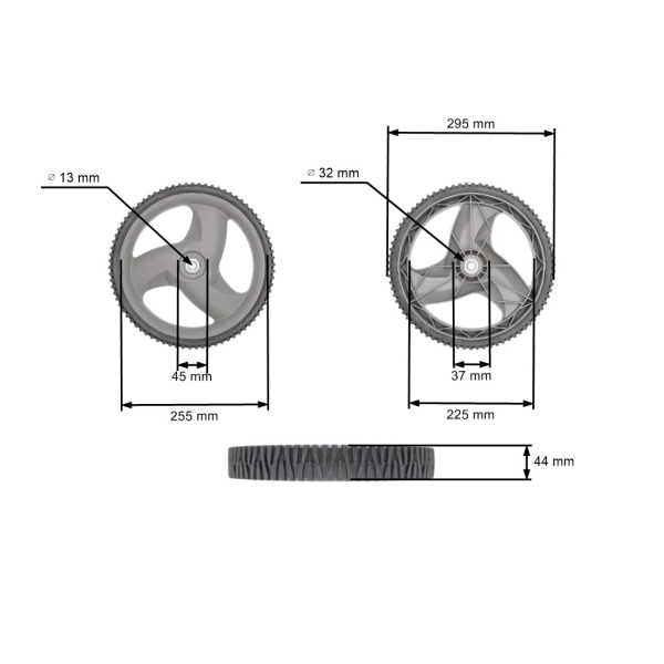 Hinterrad für Rasenmäher Husqvarna Partner Electrolux Craftsman McCulloch Poulan (OEM 532403509 532432747 532432749 193929X427 431880X460)