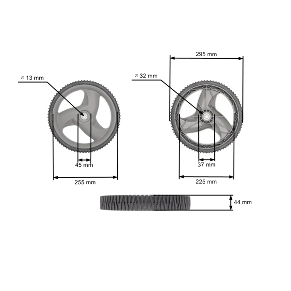 Hinterrad für Rasenmäher Husqvarna Partner Electrolux Craftsman McCulloch Poulan (OEM 532403509 532432747 532432749 193929X427 431880X460)