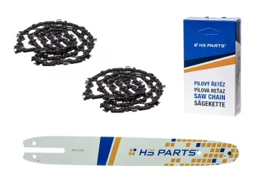 HS PARTS Führungsschiene 12" (30 cm) 3/8" .050" (1,3 mm) + 2 x Sägekette 44 Glieder Vierkantzahn für Stihl 009 010 011 017 018 019 020 021 023 025 MS160 MS170 MS171 MS180 MS181 MS192 MS210 MS211 MS250 MS231 MS241 MS251