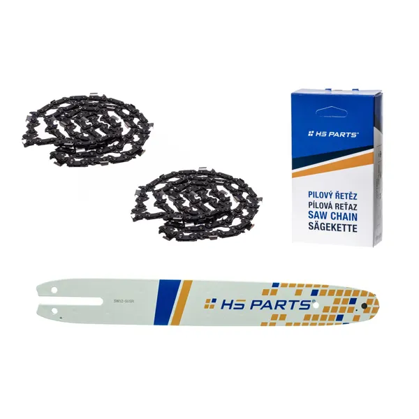 HS PARTS Führungsschiene 12" (30 cm) 3/8" .050" (1,3 mm) + 2 x Sägekette 44 Glieder Vierkantzahn für Stihl 009 010 011 017 018 019 020 021 023 025 MS160 MS170 MS171 MS180 MS181 MS192 MS210 MS211 MS250 MS231 MS241 MS251