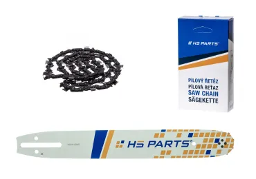 HS PARTS Führungsschiene 14" (35 cm) 3/8" .050" (1,3 mm) + Sägekette 52 Glieder Vierkantzahn für für Partner 350 351 370 P420 Husqvarna T425 E16 E316 E321 Dolmar PS330 PS33 PS34 ES152 Homelite 3300 CS40 Solo 613 Oleomac GS35 GS350 931