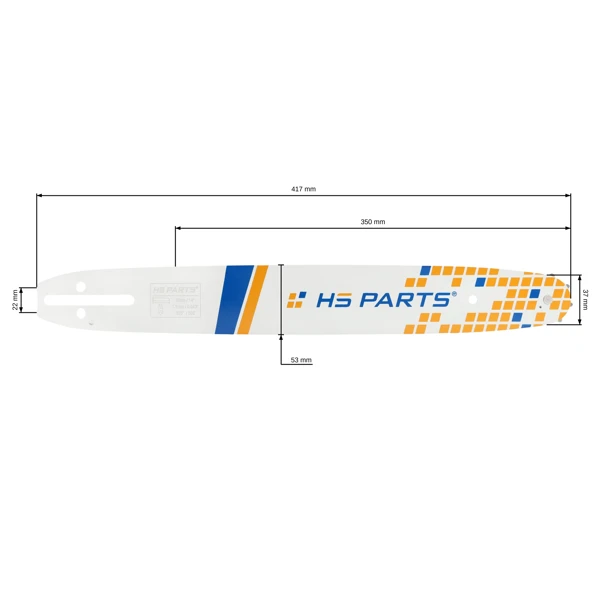 HS PARTS Führungsschiene 14" (35 cm) .325" .043" (1,1 mm) für Husqvarna 330i 525i XP T535i XP 340i 540i T540i XP