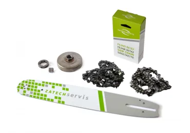 HS PARTS Führungsschiene 14" (35cm) 3/8" .050" (1,3mm) + 2x Sägekette 52 Glieder Vierkantzahn + Kettenrad Partner 350 351 370 390 420