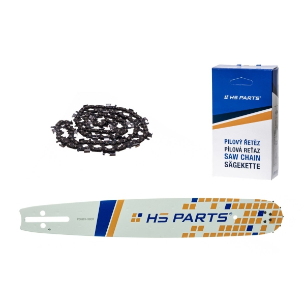HS PARTS Führungsschiene 15" (38 cm) 3/8" .058" (1,5 mm) + Sägekette 56 Glieder Rundzahn für die Herstellung von Platten passend Husqvarna 51 55 346XP 353 357 359 455 460 560XP