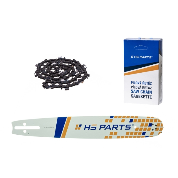 HS PARTS Führungsschiene 15" (38 cm) 3/8" .058" (1,5 mm) + Sägekette 56 Glieder Vierkantzahn für Husqvarna 40 55 242 254 262 339XP 353 357 359 T435 445 455 460 550 560XP