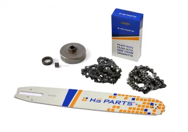 HS PARTS Führungsschiene 15" (38 cm) 3/8" .063" (1,6 mm) + 2 x Sägekette 56 Glieder Vierkantzahn + Ringkettenrad 064 066 MS660