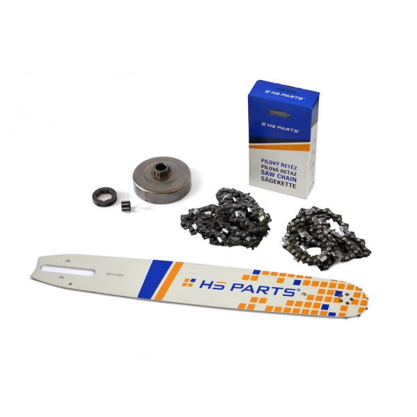 HS PARTS Führungsschiene 15" (38 cm) 3/8" .063" (1,6 mm) + 2 x Sägekette 56 Glieder Vierkantzahn + Ringkettenrad 064 066 MS660