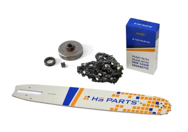 HS PARTS Führungsschiene 15" (38 cm) 3/8" .063" (1,6 mm) + Sägekette 56 Glieder Vierkantzahn + Ringkettenrad für Stihl 044 046 MS341 MS361 MS362 MS440 MS441 MS460 MS461