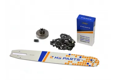 HS PARTS Führungsschiene 15" (38 cm) 3/8" .063" (1,6 mm) + Sägekette 56 Glieder Vierkantzahn + Ringkettenrad Stihl MS380 038