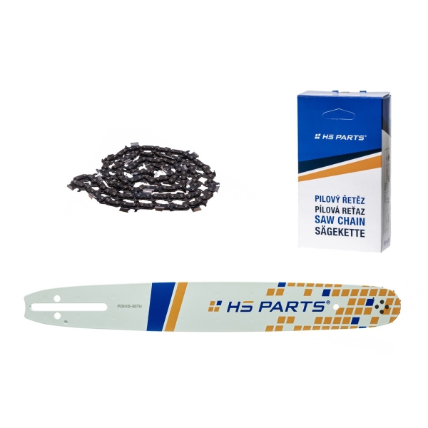 HS PARTS Führungsschiene 15" (38 cm) .325" .050" (1,3 mm) + Sägekette 64 Glieder Vierkantzahn für Husqvarna 36 55 136 154 257 262 346 357 435 445 460 Jonsered 2054 2152 CS2149W Dolmar 109 111 112 116 Solo 639 651 665