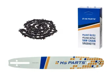 HS PARTS Führungsschiene 15" (38 cm) .325" .058" (1,5 mm) + Sägekette 64 Glieder Vierkantzahn für Husqvarna 36 55 136 254 257 262 357 435 445 460 Jonsered 2054 2152 2155 Dolmar 109 111 112 116 Solo 639 651 665
