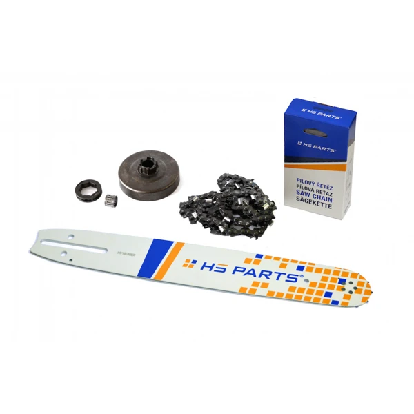 HS PARTS Führungsschiene 15" (38cm) 3/8" .058" (1,5 mm) + Sägekette 56 Glieder Vierkantzahn + Ringkettenrad Husqvarna 268 272XP