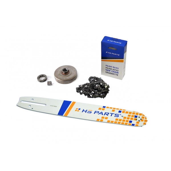 HS PARTS Führungsschiene 15" (38cm) 3/8" .058" (1,5 mm) + Sägekette 56 Glieder Vierkantzahn + Ringkettenrad Husqvarna 362 365 371 372XP 365 X-TORQ Jonsered 2163 CS2165
