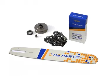 HS PARTS Führungsschiene 15" (38cm) 3/8" .063" (1,6 mm) + 56 Glieder Vierkantzahn + Ringkettenrad für Stihl 034 036 MS340 MS360