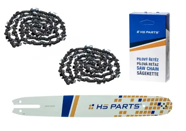 HS PARTS Führungsschiene 16" (40 cm) 3/8" .050" (1,3 mm) + 2 x Sägekette 55 Glieder Vierkantzahn für Stihl 009 010 011 017 018 019 020 021 023 025 MS160 MS170 MS171 MS180 MS181 MS192 MS210 MS211 MS250 MS231 MS241 MS251