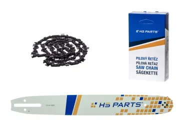 HS PARTS Führungsschiene 16" (40 cm) 3/8" .050" (1,3 mm) + Sägekette 56 Glieder Vierkantzahn für Partner 350 351 370 P420 Husqvarna T425 E16 E316 E321 Dolmar PS330 PS33 PS34 ES152 Homelite 3300 CS40 Solo 613 Oleomac GS35 GS350 931