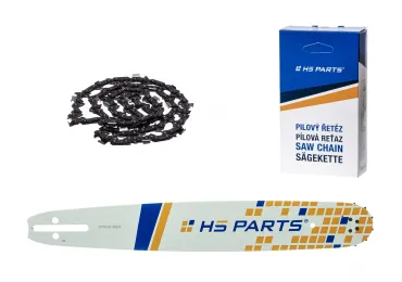 HS PARTS Führungsschiene 16" (40 cm) 3/8" .050" (1,3 mm) + Sägekette 60 Glieder Vierkantzahn für Husqvarna 246 254 262 345 357 455 460 555 560 Jonsered 2054 CS2260 Dolmar 111 112 115 PS540 Solo 613 614 650 Oleomac 162 956 962