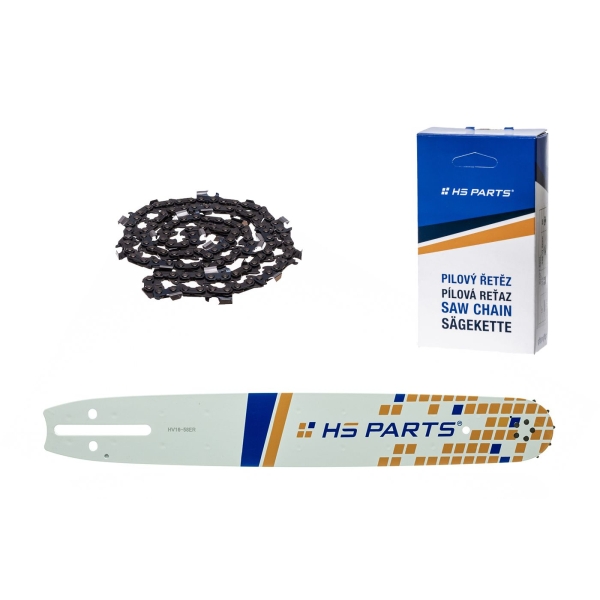 HS PARTS Führungsschiene 16" (40 cm) 3/8" .058" (1,5 mm) + Sägekette 60 Glieder Vierkantzahn für Husqvarna 66 266 268 365 372XP 385 394 395 562XP 570 575 576XP 2100XP