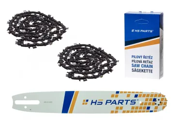 HS PARTS Führungsschiene 16" (40 cm) 3/8" .063" (1,6 mm) + 2 x Sägekette 60 Glieder Vierkantzahn für Stihl 029 031 032 034 041 042 036 044 056 066 MS290 MS310 MS360 MS361 MS362 MS391 MS440 MS441 MS462 MS460 MS640 MS650 MS660 MS500i