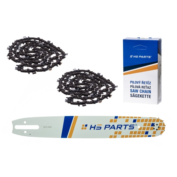HS PARTS Führungsschiene 16" (40 cm) 3/8" .063" (1,6 mm) + 2 x Sägekette 60 Glieder Vierkantzahn