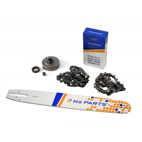 HS PARTS Führungsschiene 16" (40 cm) 3/8" .063" (1,6 mm) + 2 x Sägekette 60 Glieder Vierkantzahn + Ringkettenrad Stihl 034 036 MS340 MS360